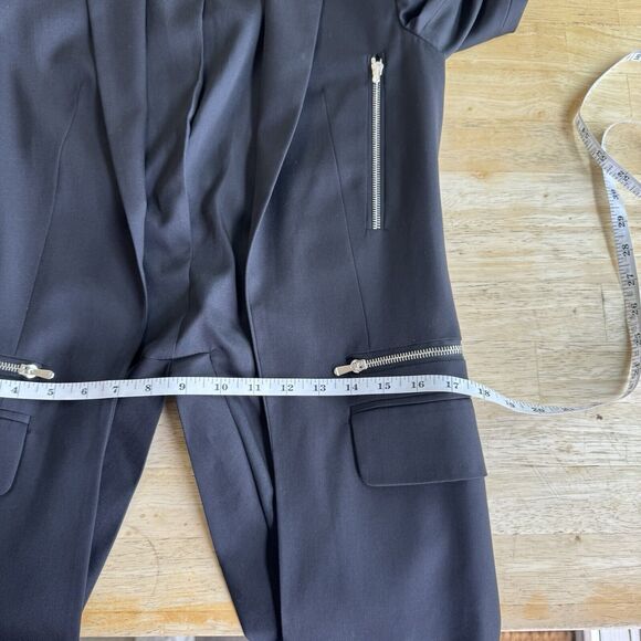 Preen By Thornton Bregazzi Blazer Black Wool Modern Rocker Back Slit Zipper S - Picture 8 of 16